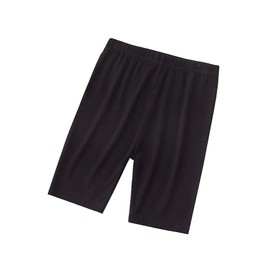 FedMois Kids Girls Short Leggings 1/2 Length Basic Plain Stretchy Cycling Dance Sports PE School Shorts Pants (Pack of 3), Black, 9-10 Years