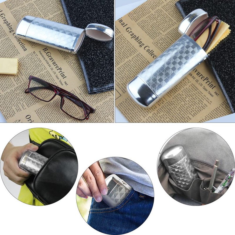 EZESO Glasses Case Spectacle Case Box Aluminum Lattice Nearsighted Eyeglass
