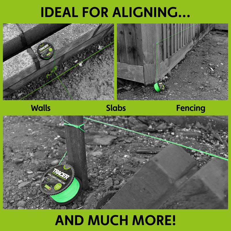 Tracer 100m String Line - Anti-Tangle, High Visibility Builders Line