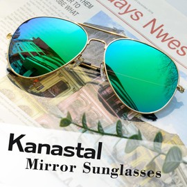 KANASTAL Sunglasses for Men Polarized Sunglasses Mens Sun Glasses UV Protection Metal Frame Green Shades for Driving Golf Traveling Camping Fishing