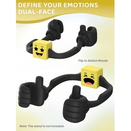 CALDEVER Christmas Stocking Stuffers for Teens Boys Girls Gifts: 2 Pack Mood Cube Mood Moves Series Thumbs Up Lazy Phone Stand Holder Gifts for Adults Kids Cool Gadget Funny Gift Green & Yellow