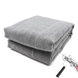 Transparia 87x80 Inch Primary Tufting Cloth with Marked Lines, Large Size Needlework Fabric, Monk's Cloth for Tufting Gun, Rug-Punch, Punch Needle, Gray
