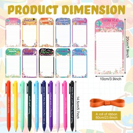 Tellingyou 30 Pcs Teacher Appreciation Gifts Teacher Notepads with Pen Floral Teacher Sticky Notes Teacher Memo Pads Bulk to Do List for Teacher's Day Birthday School Office Back to School Present
