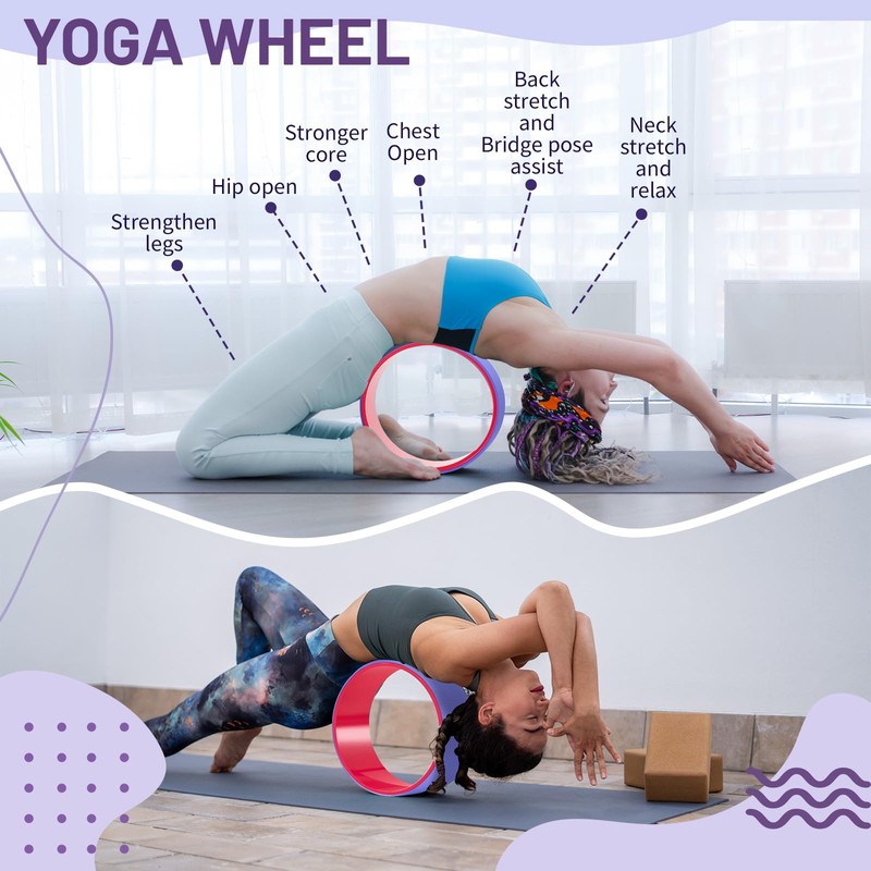 Simgoing 3 Pack ABS Yoga Wheel Set 660 Lbs Foam