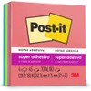 Post-it Notas Súper Adhesivas, Doble poder de adhesión, Colores Neón,