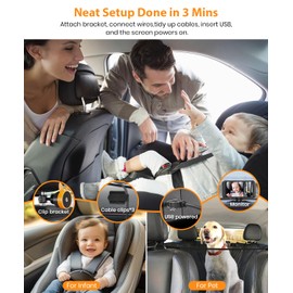 Babyvue Babyvue USB Baby Car Camera Plug-Play, 4.5" 1080P Easy Setup Backseat Camera with Flexible 360 Rotation, Clear Picture Rear Facing Car Seat Baby Monitor