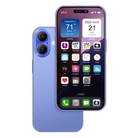 Dummy Fake Phone Model, Looks Like The Real Phone Compatible with Phone 16, for Cell Phone Store Display or Send a Toy Phone 16 for Kids (Blue Rainbow Front)