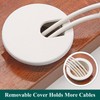 Litoexpe 2 Pcs White Desk Cord Grommets 1-3/4 Inch, Plastic