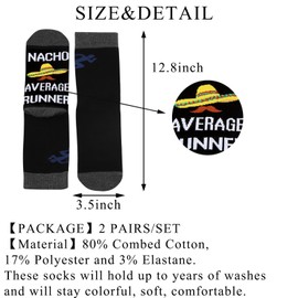 BDPWSS Running Gift Running Lover Gift Nacho Average Runner Socks Marathon Runners Gift Cross Country Running Gift (CA/US, Alpha, One Size, Regular, Regular, Runner)