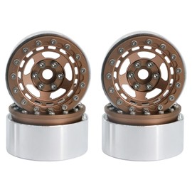 1.9" RC Beadlock Wheels Rims for 1/10 Scale RC Crawler (Set of 4) - Compatible with Traxxas TRX4, TRX6, Axial SCX10, SCX10 III, AXI03007, and D90 (Bronze)