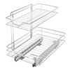 Smart Design Pull-Out Cabinet Organizer – 2-Tier Chrome, Small Top,