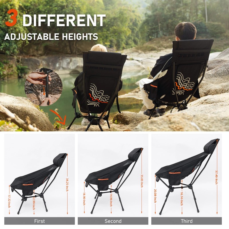 NOVSIGHT Portable Folding Chair Packable for Camping Bench Backpacking Outdoor