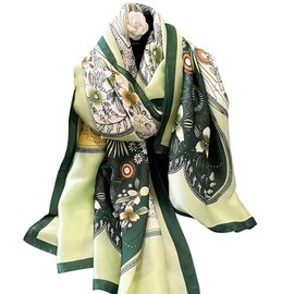 NUWEERIR Womens 100% Large Mulberry Silk Scarf Long Satin Scarf Fashion Designer Scarf Lightweight Wraps