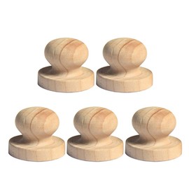 Healifty 5pcs Wooden Stamp Handle for DIY Wood Crafts Stamp Embossing Tool 5cm