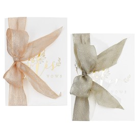 GORGECRAFT Vow Books for Wedding Bride and Groom Bridal Shower Gifts Foldable Paper Cards to Renew Vows for Him and Her Wedding Vows Rustic Wedding Decorations