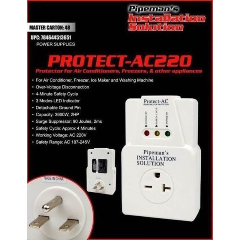 Audiopipe NIPPON Surge Protector 220V 3600W for Air Conditioners, White,