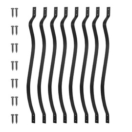 Sidasu 10-Pack Heavy Duty Iron Deck Balusters, 32 1/4 Inch With Screws, Wave Arc for Outdoor Stair Porch, Metal Black Spindles