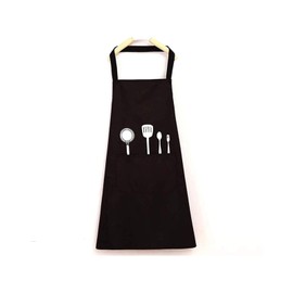 suaywo Unisex Chefs Kitchen Apron Waterproof with Pockets Aprons for Cooking Restaurant Work BBQ Gardening Craft Baking Black