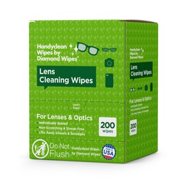HandyClean Pre-Moistened Lens Cleaning Wipes, Eyeglass Wipes, Screen Wipes, 200 ct of 6 x 5 inches Individually Packed Lens Cleaner Wipes