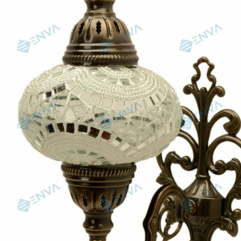 Enva Turkish Moroccan Mosaic Tiffany Style Wall Sconce Light Night