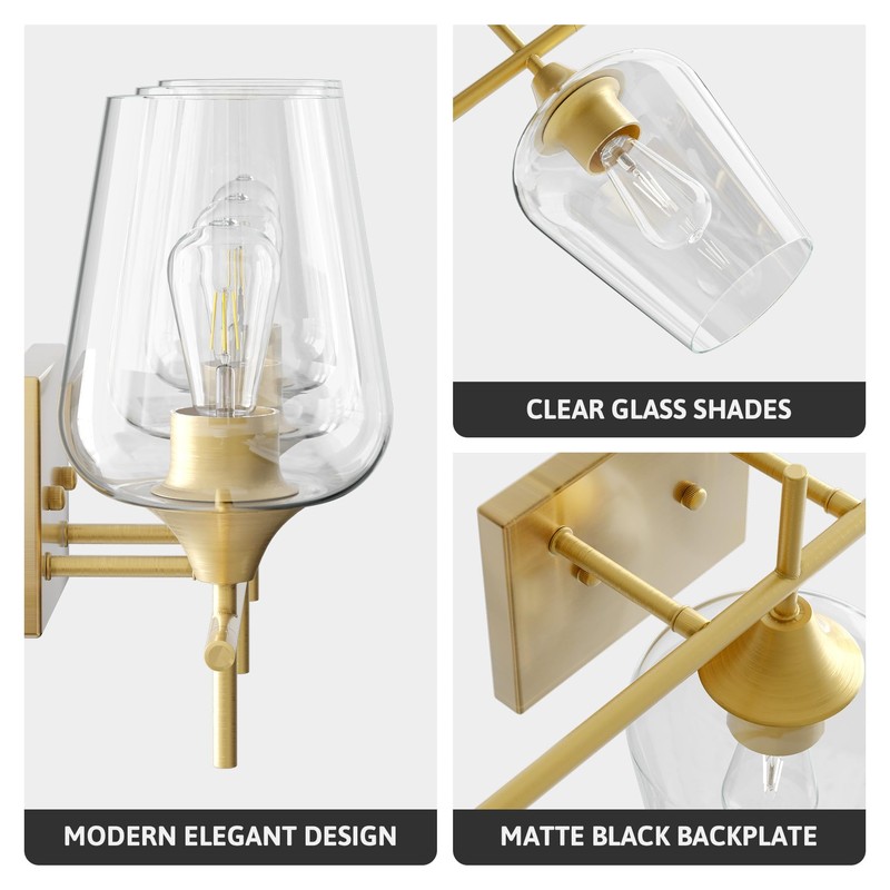 VONLUCE Bathroom Vanity Light, 3 Light Bathroom Light Fixture Over