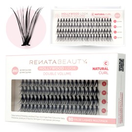 Renata Beauty 20D DOUBLE Volume Fake Lashes Eyelash Extensions - False Eyelash Set with 80 Pieces 10-14 mm [C Curl] - Individual Eyelashes for Eyelash Extensions - Long Eyelashes and Volume