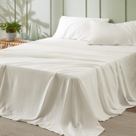 Bedsure King Size Sheets Set - 4 Pieces Soft King Sheets - Breathable & Cooling - Hotel Luxury - Easy Care Polyester Microfiber Bedding for Women, Men, Ivory