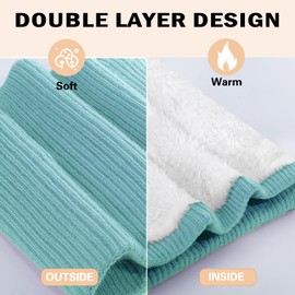 XFUEL Kids Neck Warmer, 2 Pack, Knitted Winter Neck Gaiter, Fleece Lined Infinity Scarf for Boys Girls (orange,bright green)