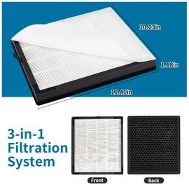 Benfosh Replacement Filter Compatible with MORENTO HY4866 Air Purifier, 3-in-1 H13 Replacement HEPA Filter Activated Carbon Filter and Pre-Filter