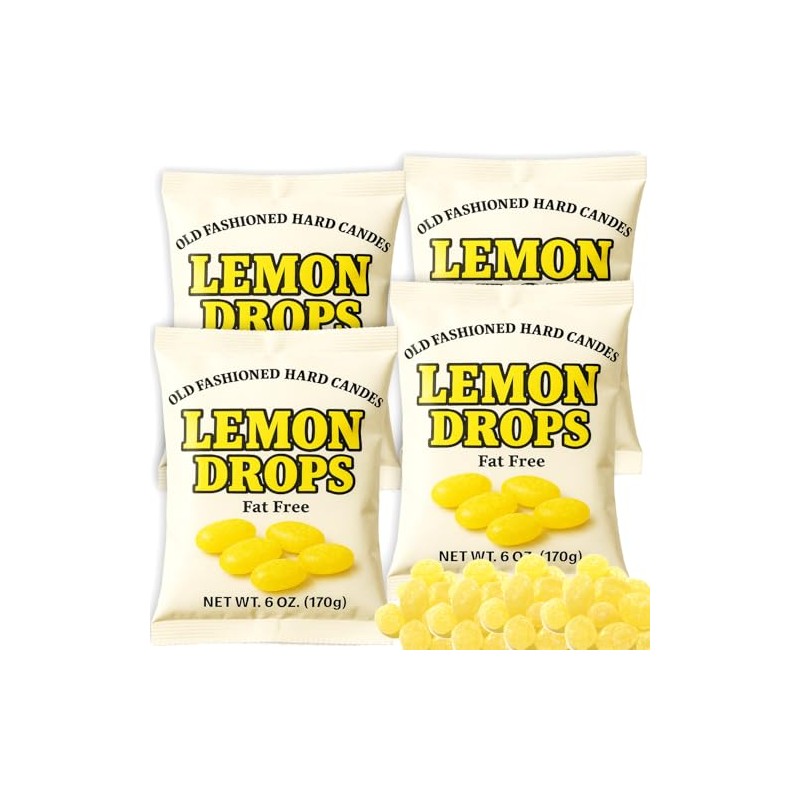 Lemon Drops Hard Candy Old Fashioned 4 Bags (6 oz