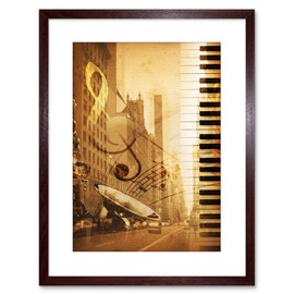 The Art Stop F97X4178 Music Photo Mock Up Broadway New York Jazz Sax Framed Print