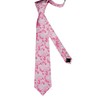 GUSLESON Mens Flower Ties Pink Necktie for Wedding 3.15"(8cm) (0694-26)