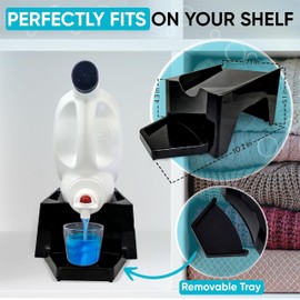 Skywin Laundry Detergent Holder Organizer with Tray - 2 Pack Soap Cup Storage Tray for Laundry Room Organization (Black)
