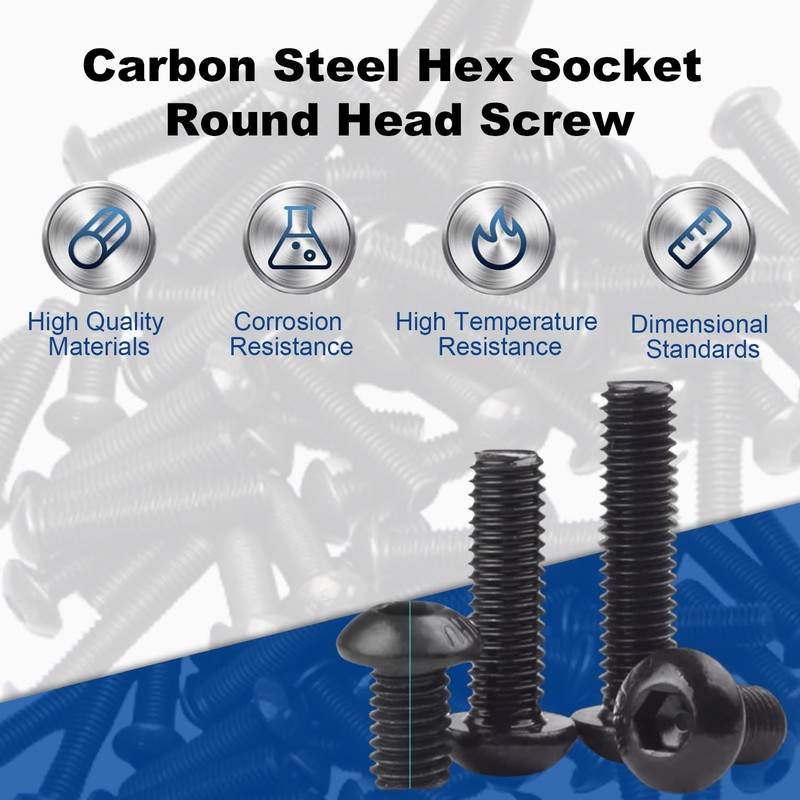 MroMax M6 x 10mm Machine Screws Hex Socket Round Head