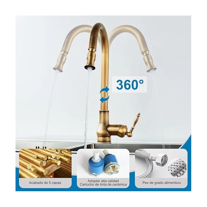 Rozin Kitchen Faucet Pull Out Spray Single Handle Sink Swivel