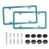LivTee 4 Holes Stainless Steel License Plate Frames, 2 PCS