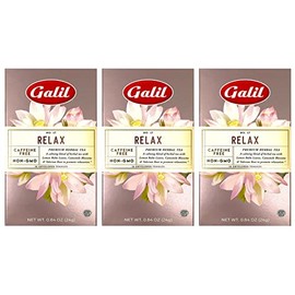 Galil Relax Tea Pack of 3 – Caffeine-Free Herbal Tea, Certified Kosher Tea – Non-GMO Herbal Teabags 16 Count (3 Pack)