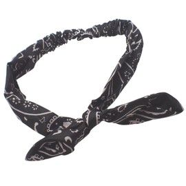 Topkids Accessories Headband Bandeau Headbands Head Band Bandeaux Leopard Print Headband Bandeau Polka Dot Headband Floral Headband For Women, Ladies, Men, Kids (Black Paisley Print)