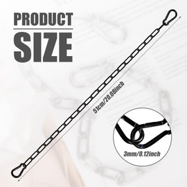 Gate Chain Lock, 20 Inch Stainless Steel Gate Link Chain Lock with Both-Ended Carabiners Chain Link Gate Latches for Outdoor Fences, Pet Cages, Horse Goat Cow Corral Supplies