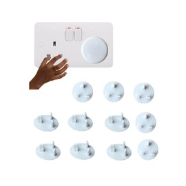Plug Socket Covers UK Plastic Outlet Plug Covers for sockets UK Protector Baby Secutity Shock Prevention,Child Safe Child Proof, Easy Install, (Pack of 12)
