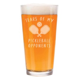 MIP 16 oz Beer Pint Glass Gift Tears Of My Pickleball Opponents Funny