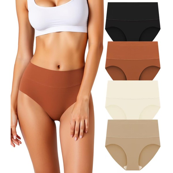 HOHOCHIN Women's Seamless Underwear High Waisted Tummy Control No Show