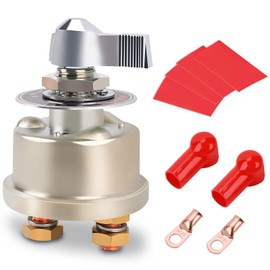 300A High Current Master Battery Disconnect Switch, 12-48V Power Cut Off Isolator with Face Plate for Vehicle, RV, Truck, Boat, Marine, ATV On/Off Battery Isolator