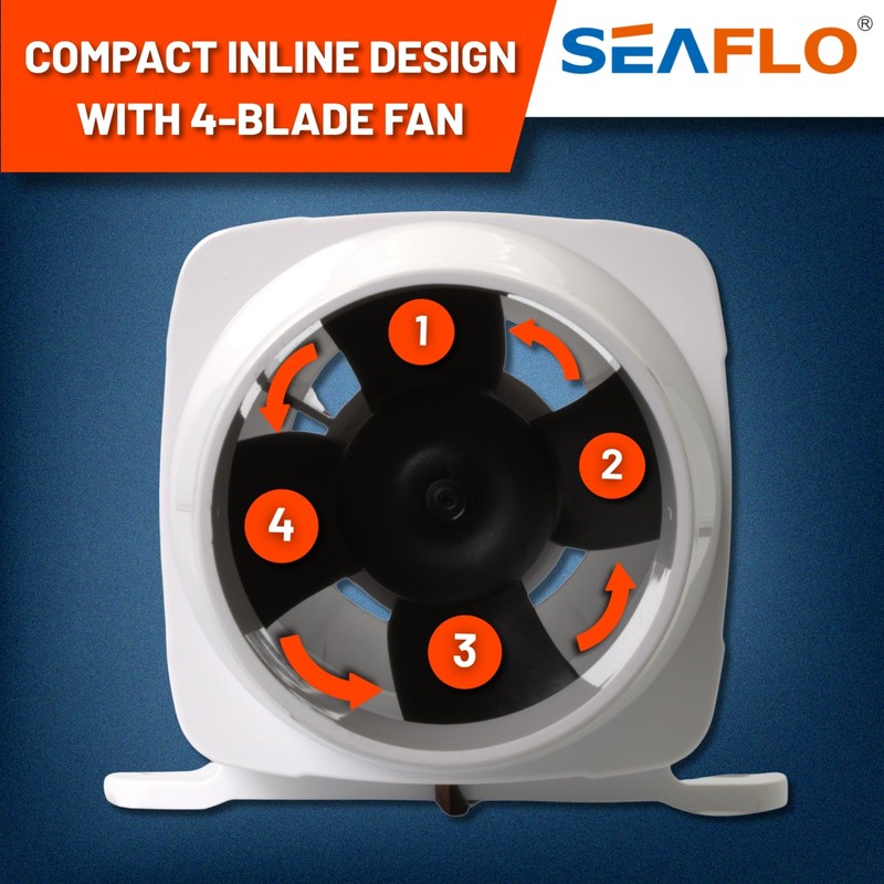 SEAFLO 3" In-Line Marine Bilge Air Blower - 12V, 130