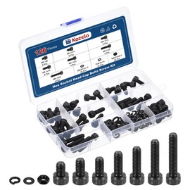 Kozelo 126pcs M6 Socket Head Cap Screws Bolts Nuts Assortment Kit - [M6x8/10/12/16/20/25/30mm] Alloy Steel Fully Threaded Black Oxide 12.9 Internal Hex Screw for 3D Printer Use