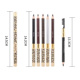 FOMIYES 2pcs Eyeshadow Pencil Eyebrow Filler Eyebrow Pencils Waterproof Eyebrow Leopard Eyeliner Pencil Beauty Eyebrow Pencil White Eyebrow Mapping Pencil Wooden Miss Makeup Tools Major