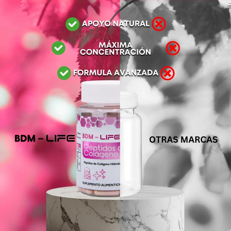 Colágeno Hidrolizado Sabor Bdm Lab 180 Cápsulas Libre Gluten