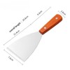 Stainless Steel Grill Scraper 2PCS, with Wooden Handle, Slant Edge,