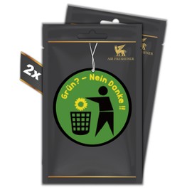 R&M ORIENT 2er Set Grn? - Nein Danke! C Duftbaum C Grnen Politik C Luftfrischer C automatischer Duftspender frs Auto lustig tuning C Car Air freshener C Duftanh?nger (GREEN APPLE)
