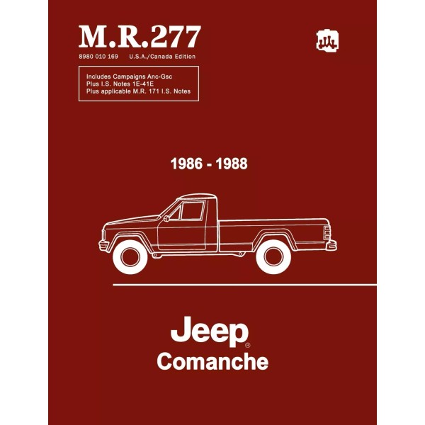 1986 - 1988 Jeep Comanche Service Shop Manual - M.R.